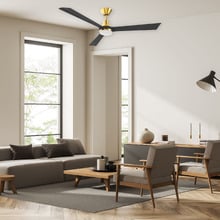 132cm Antique Bronze & Charcoal Riviera 3 Blade DC Ceiling Fan with LED